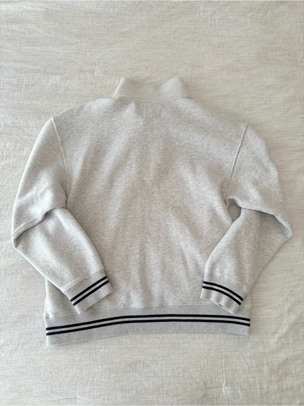 Abercrombie & Fitch Light Gray Zip-Up Quarter Sweater Pullover - Picture 2 of 3